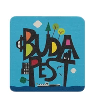 6 db-os poháralátét szett - Budapest-motívumokkal