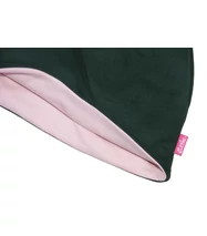 Pamut beanie-sapka, zöld-rózsaszín