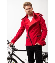 FARKAS Bike, férfi bicikliskabát, meggypiros