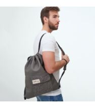 Gym bag fazonú szürke színű dizájner hátizsák