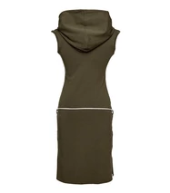 DORI kapucnis rövid pamut nyári ruha, khaki