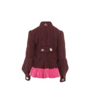 A-vonalú állógalléros kabátka, barna-rózsaszín