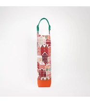 Textil italtáska - mézeskalácsváros, zöld füllel