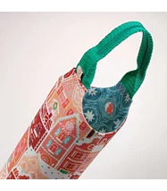 Textil italtáska - mézeskalácsváros, zöld füllel