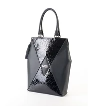 Kite city bag, fekete-gyűrt lakk