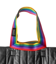 giga mega shopper, fekete, szivárványos füllel