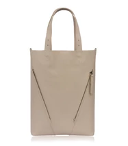 Zsiráfmintás bőr shopper-szett, homok-bézs