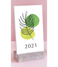 2021-es asztali naptár fa talppal - Növényes