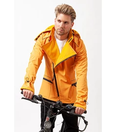 FARKAS Bike, férfi bicikliskabát, okkersárga