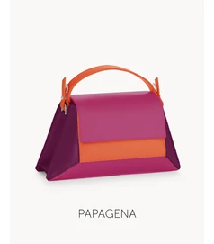GEM bőr kézitáska keresztpánttal, multicolor, papagena