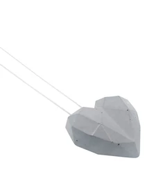 Geometrikus szív nyaklánc, szürke