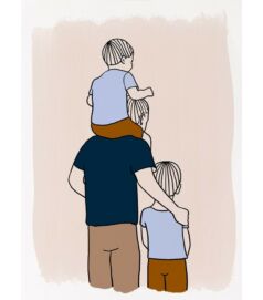 Illusztárció - Apuka két kisfiúval