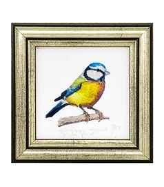 Kékcinege - keretezett giclée művészi mininyomat