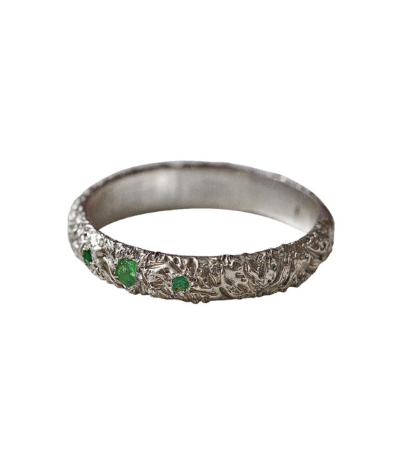 Zöld gránátos ezüstözött gyűrű