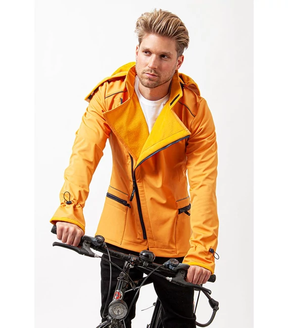 FARKAS Bike, férfi bicikliskabát, okkersárga