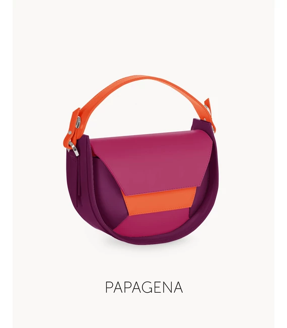 GEM in U bőrtáska pánttal, multicolor, papagena