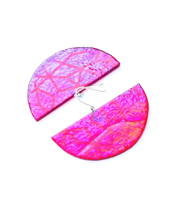 MASHRABIYA FÜGGŐ FÜLBEVALÓ - PIROS-PINK, GEOMETRIKUS MINTÁVAL