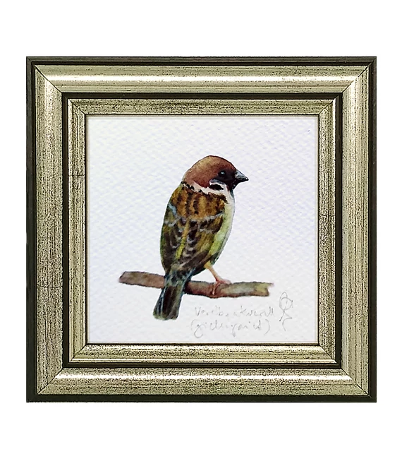 Veréb - keretezett giclée művészi mininyomat