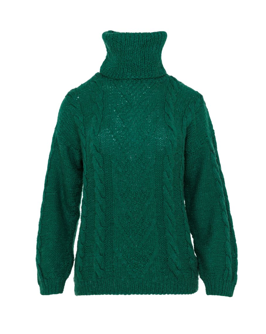 ball Rustic Original Magasnyakú zöld kötött pulóver - online megvásárolható: designerwebshop.hu